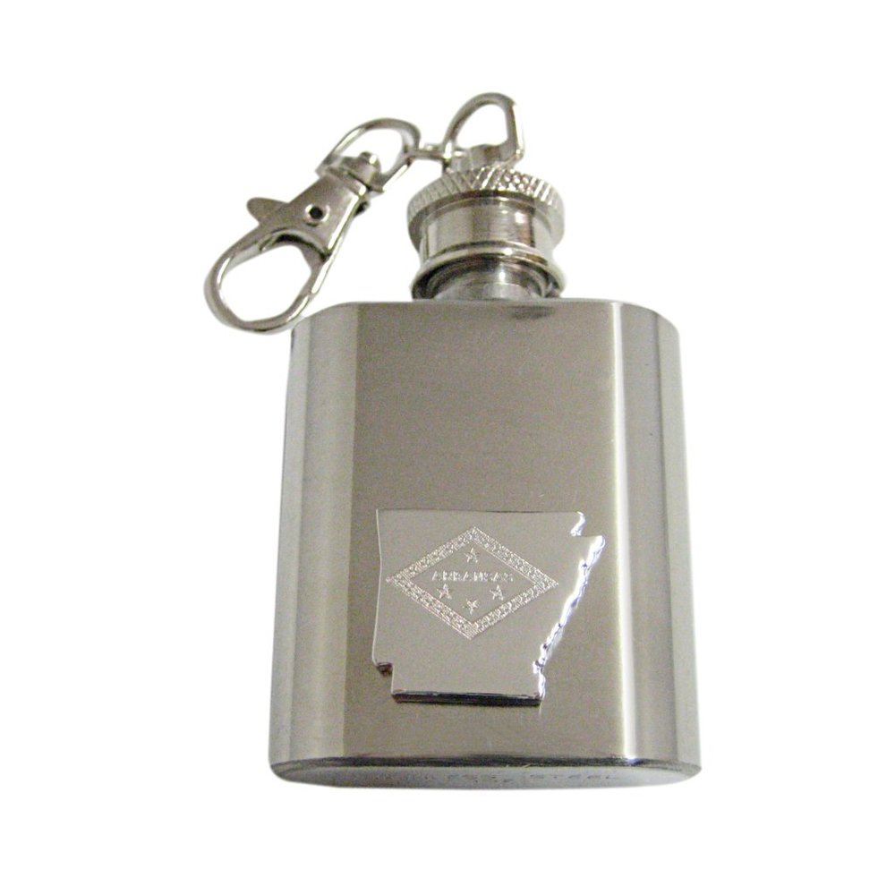 Arkansas State Map Shape 1oz Keychain Flask - image 1
